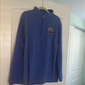 Antigua Blue Zip Up Sweater St Louis Blues